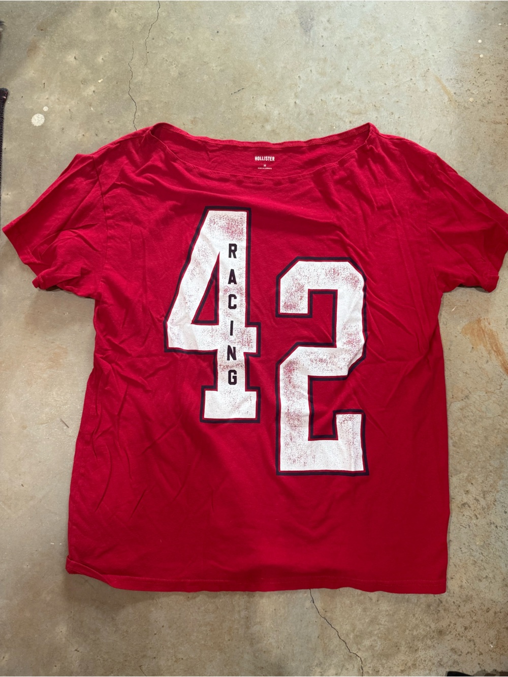 Hollister Red '42 Racing' Short-Sleeve Shirt